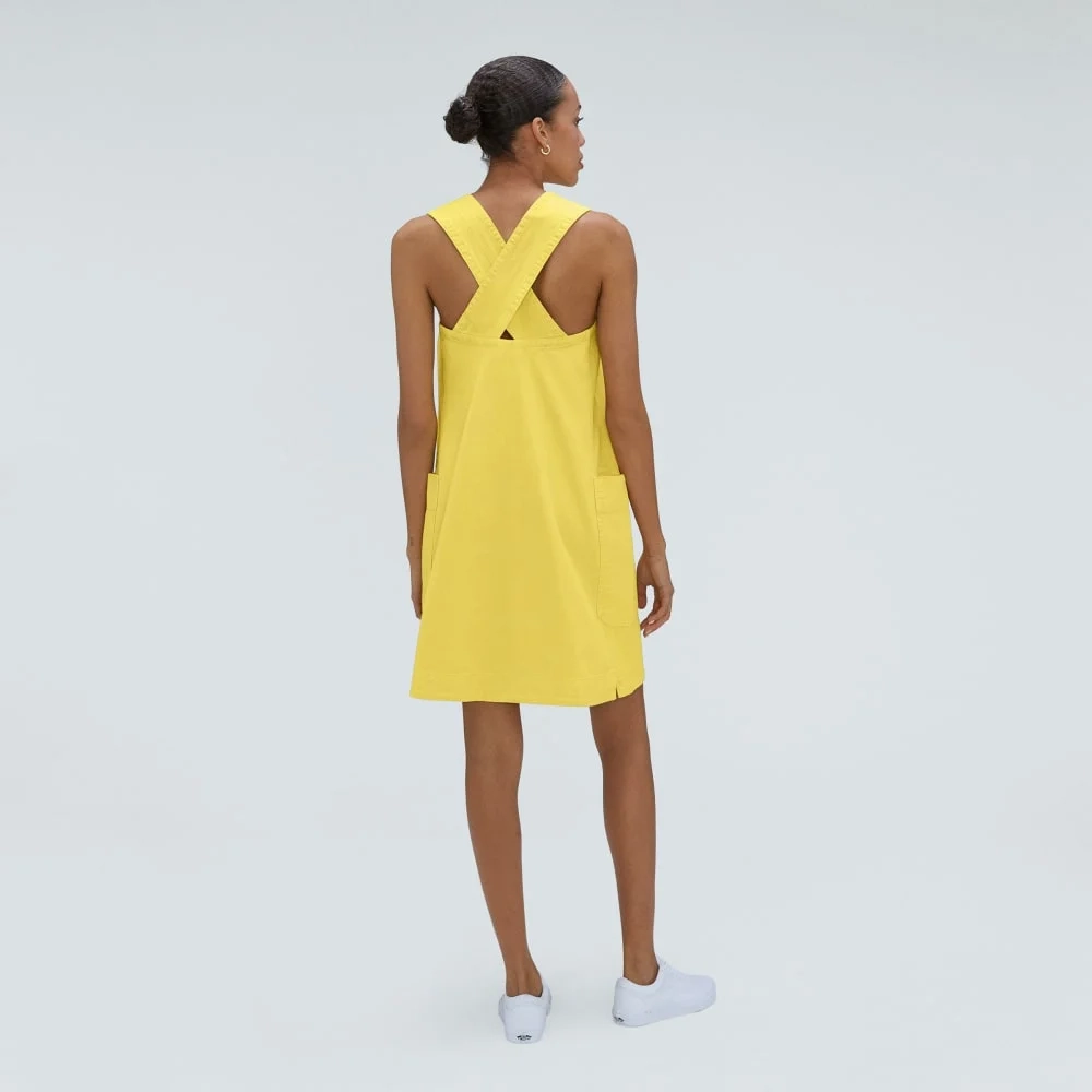 The Cross-Back Apron Mini Dress | Lemon (2)