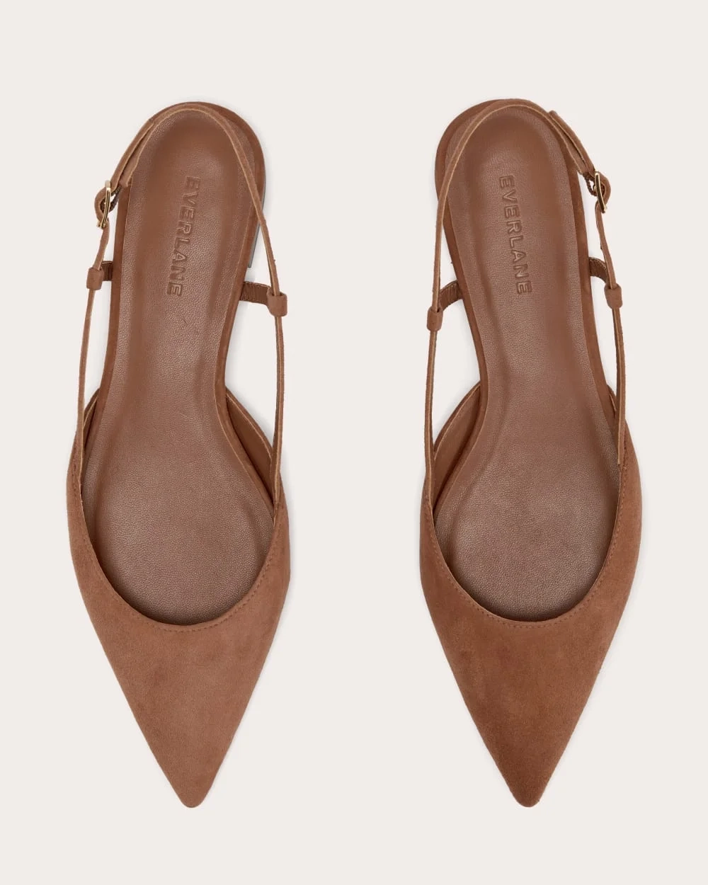 The Studio Slingback Flat | Saddle Brown Suede (2)