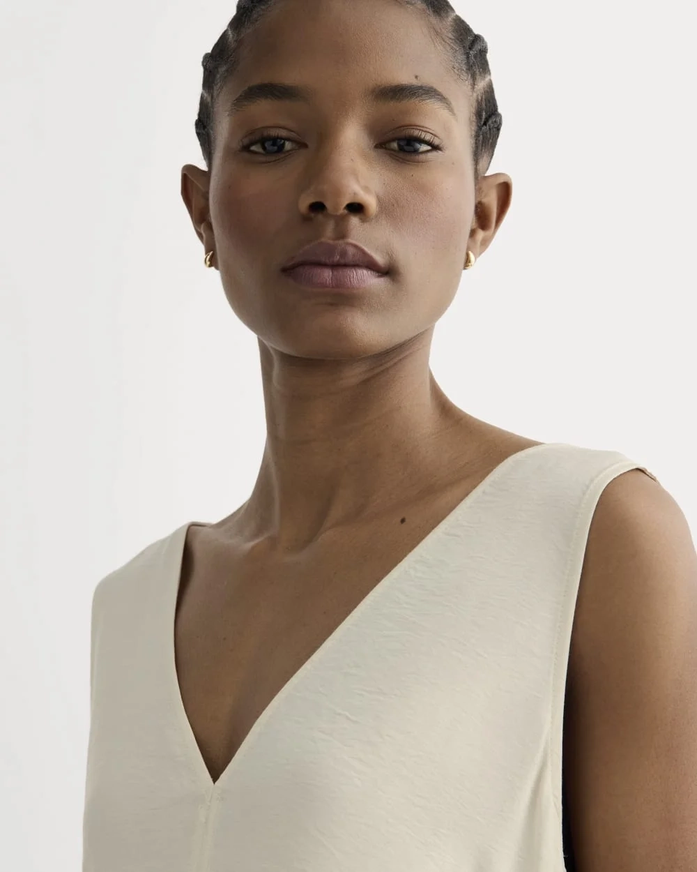 The V-Neck Dress in SoftLuxe | Sandshell (2)