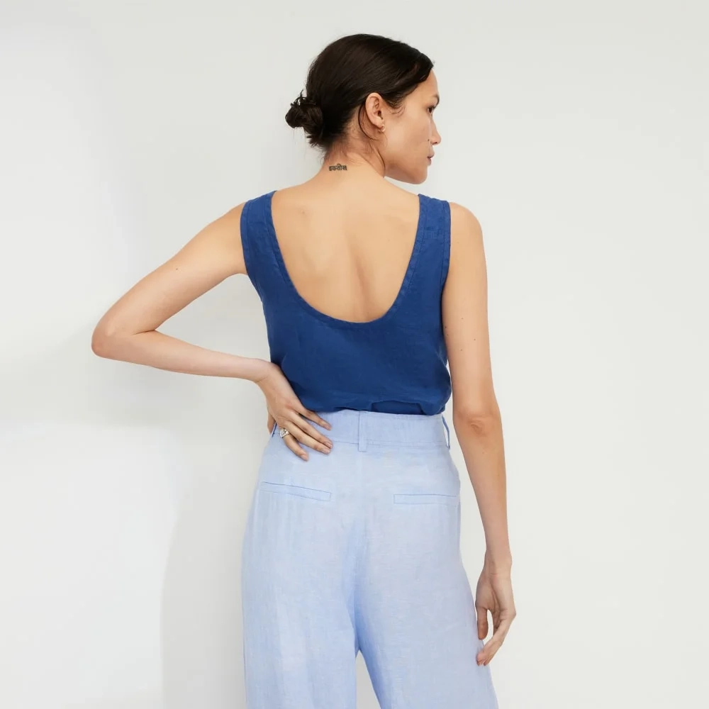 The Scoop Tank in Linen | Mazarine Blue (2)