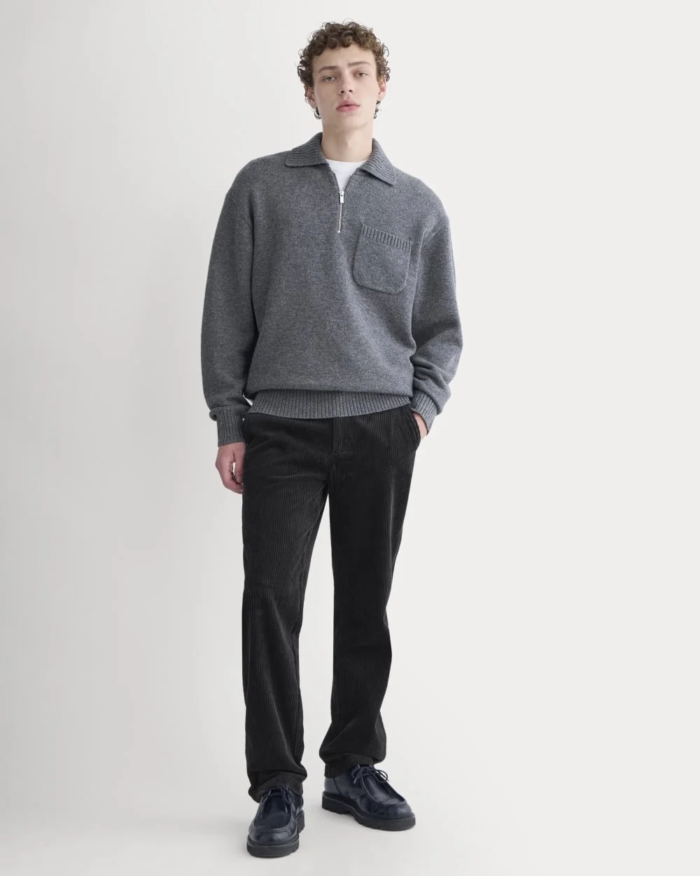 Luxe Merino Quarter-Zip Pullover | Heathered Charcoal (2)