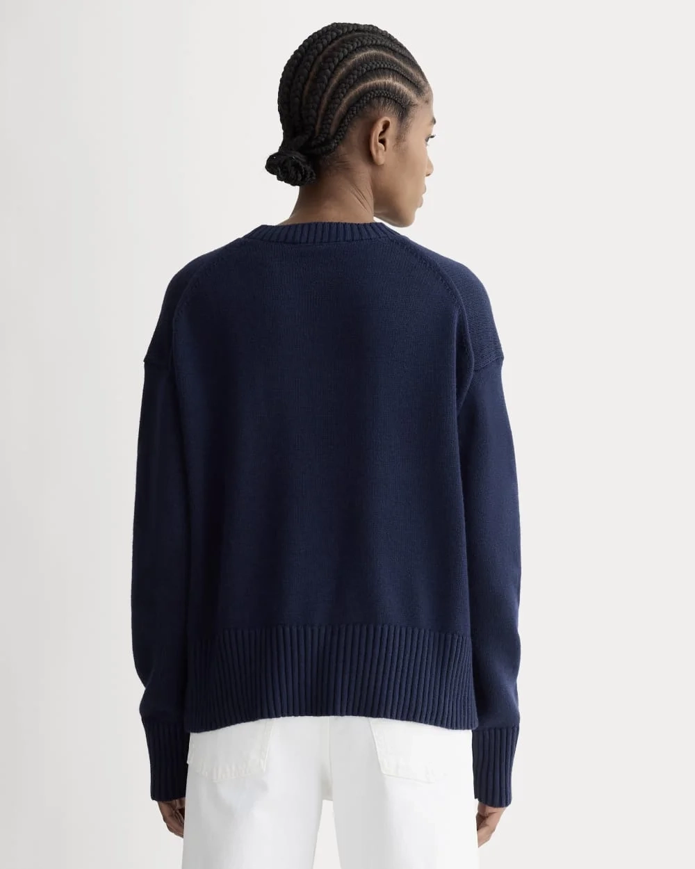 The Boxy Sweater in Everyday Cotton | Navy (2)