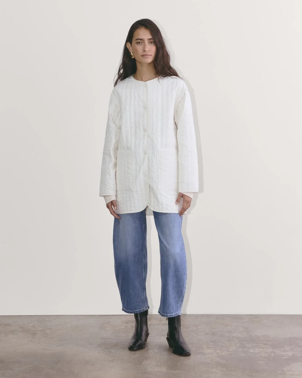 The Midi Quilted Liner | Bone (2)