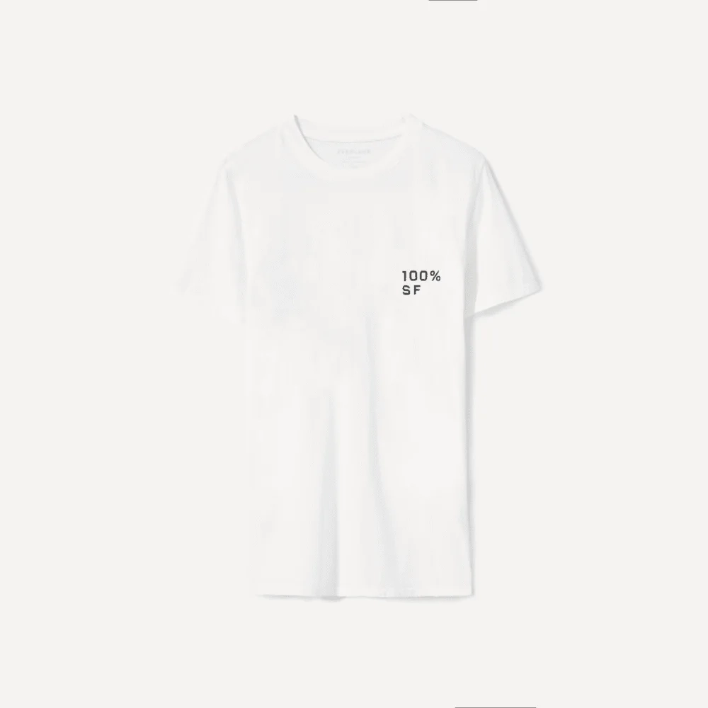The 100% SF Cotton Box-Cut Tee | White / Black