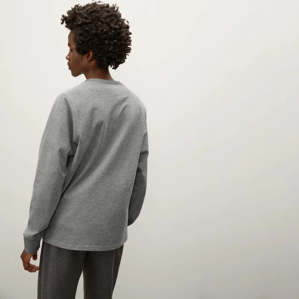 The Premium-Weight Long-Sleeve Crew | Uniform | Mid Heathered Grey (2)