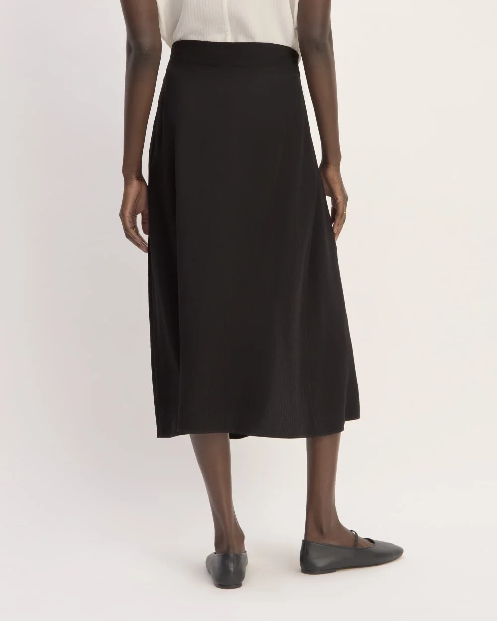 The Mini Jacquard Stripe Slip Skirt | Black (2)