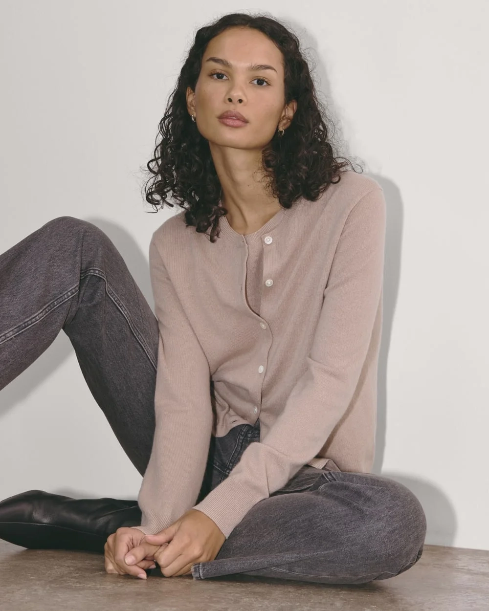 The Classic Cardigan in Cashmere | Dusty Rose (2)