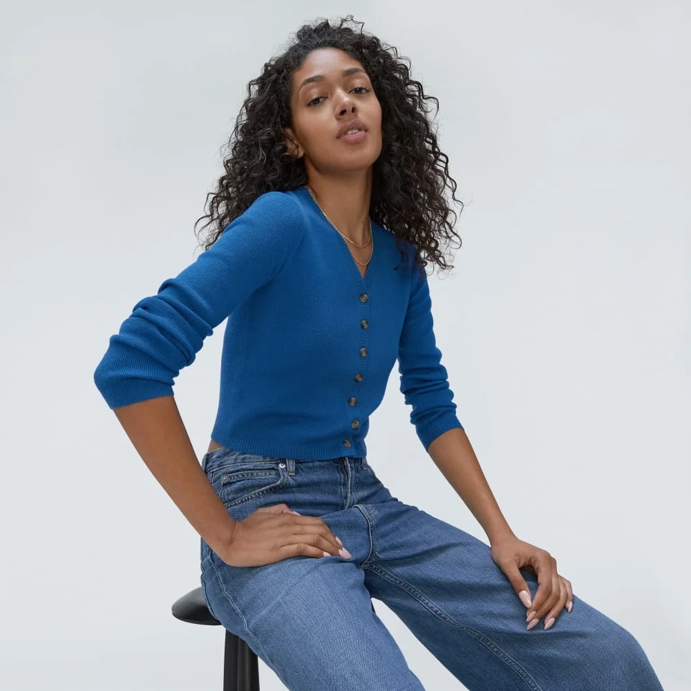 The Luxe Merino Cardigan | Lapis Blue (2)