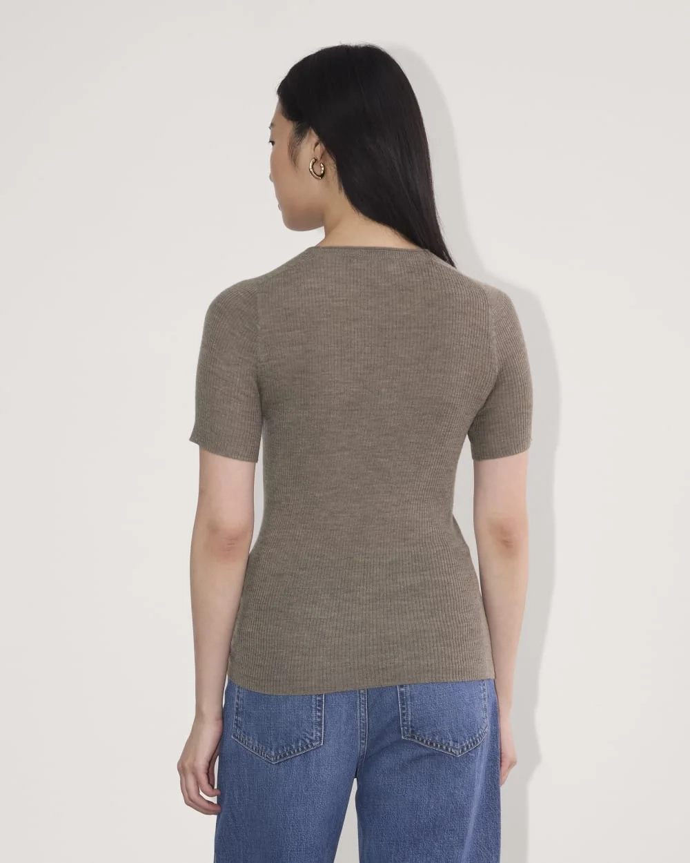 The Sweater Tee in Ultrasoft Merino | Heather Cocoa (2)
