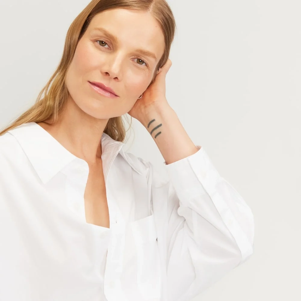 The Poplin Tie Back Shirt | White (2)
