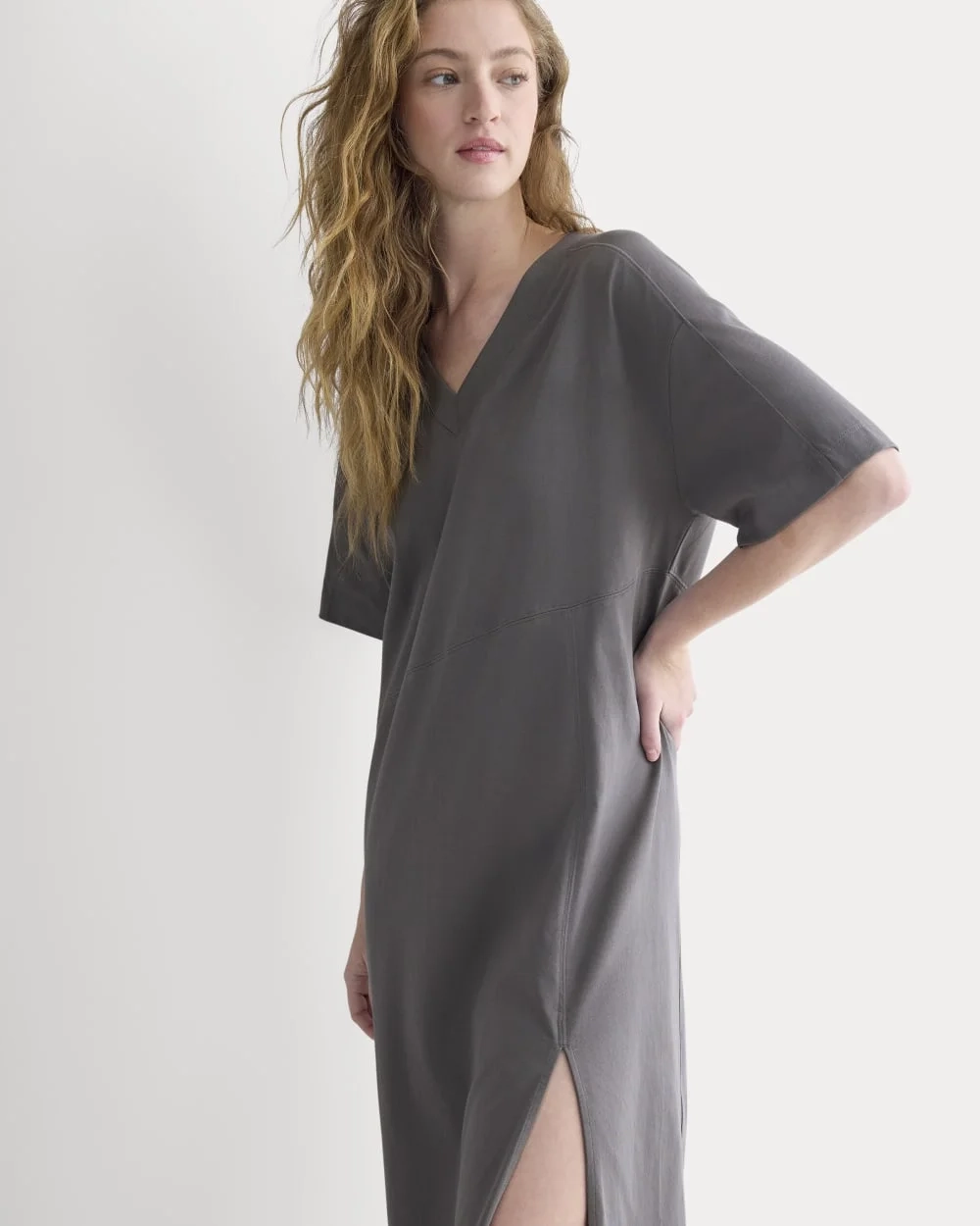Weekend Tee Midi Dress | Charcoal Grey (2)