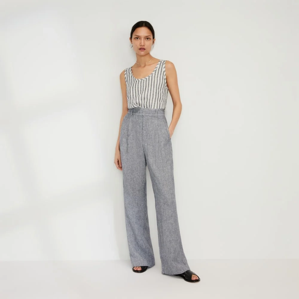 The Scoop Tank in Linen | Bone/Navy (2)