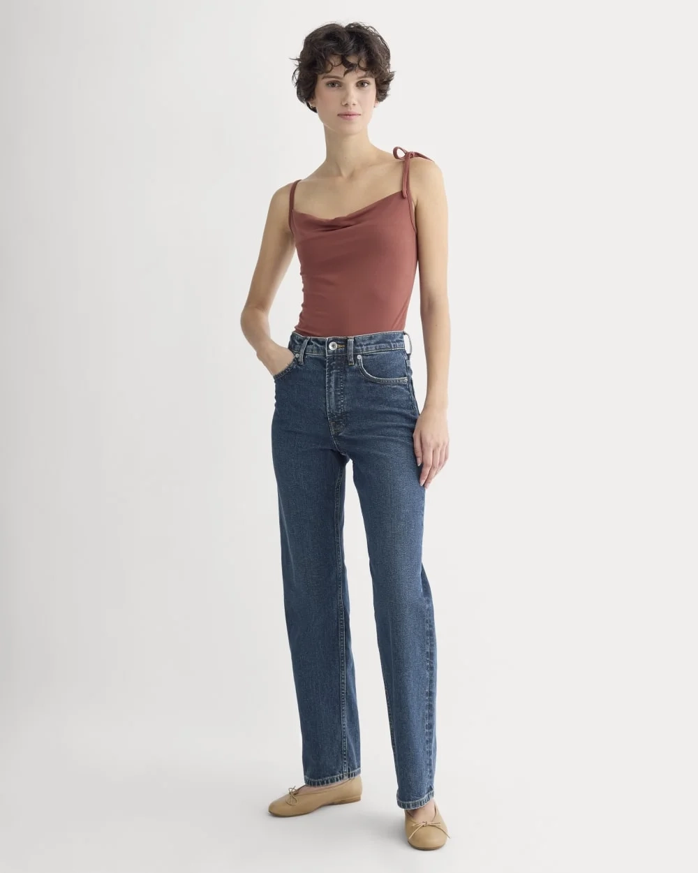 Tie-Shoulder Tank | Henna Red (2)