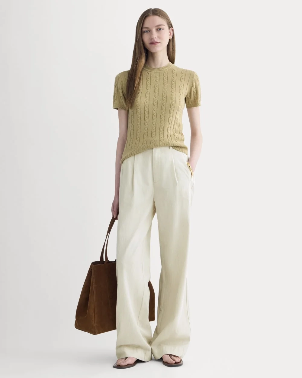 The Cable Crew in Cotton Cashmere | Classic Khaki (2)
