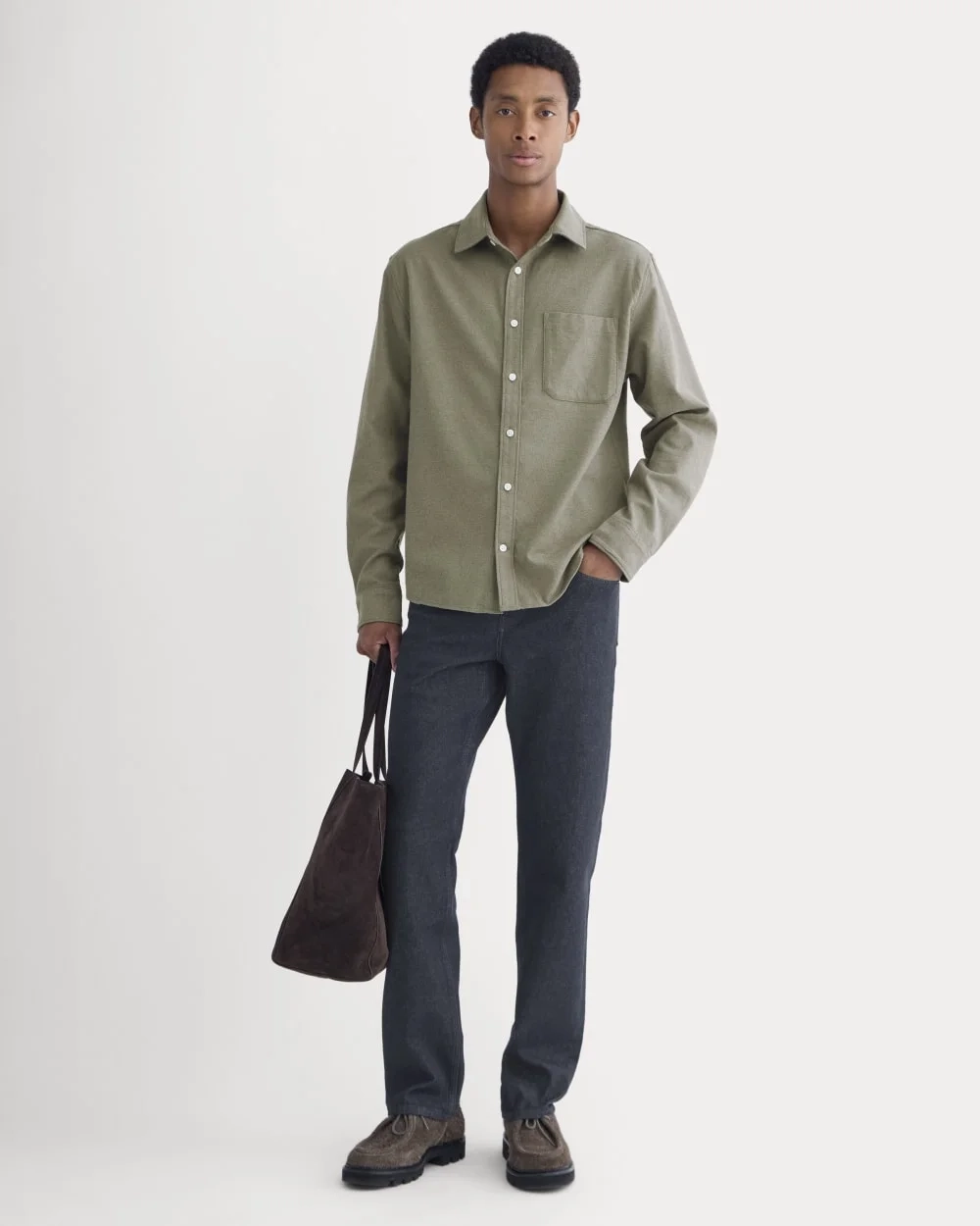 Brushed Flannel Shirt | Heathered Thyme (2)