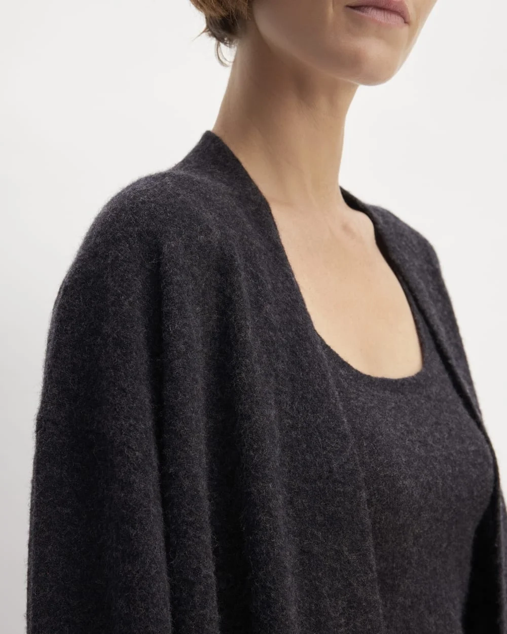 The Cozy-Stretch Long Cardigan | Charcoal (2)