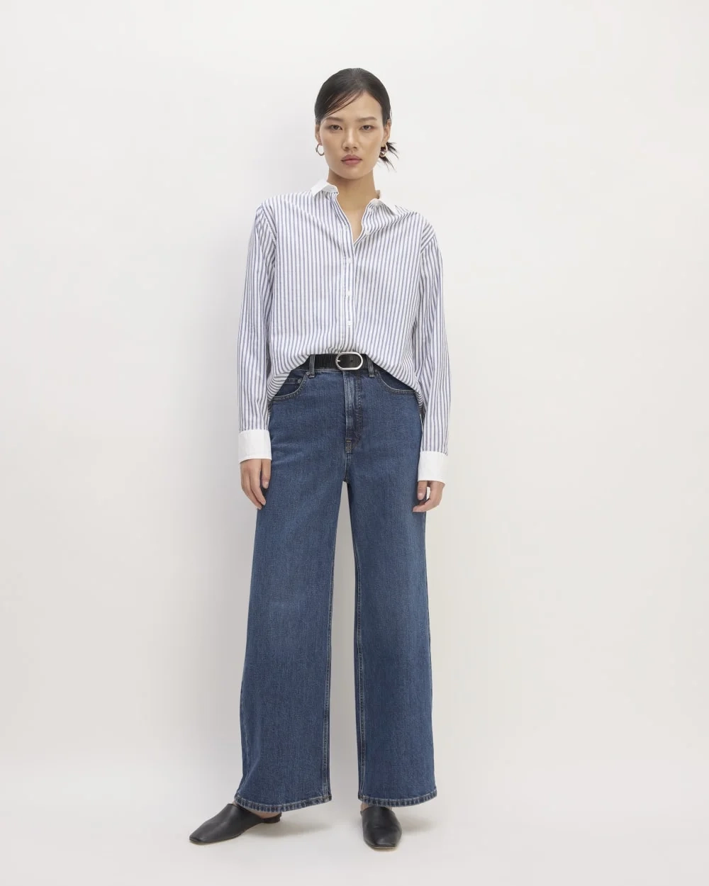 The Must-Have Shirt in Silky Cotton |  Mariner Blue / White Stripe (2)