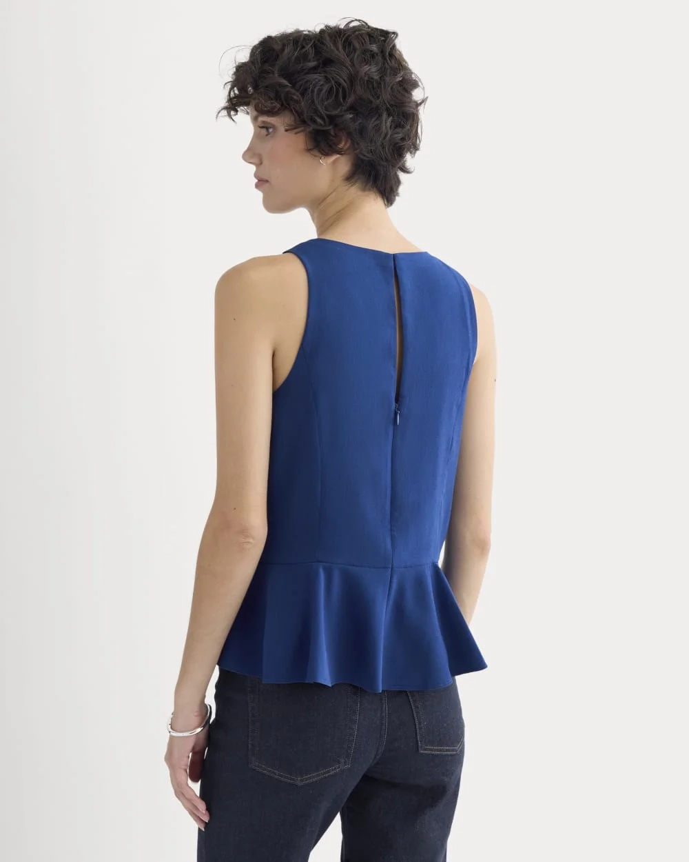 Sleeveless Peplum Top | Estate Blue (2)