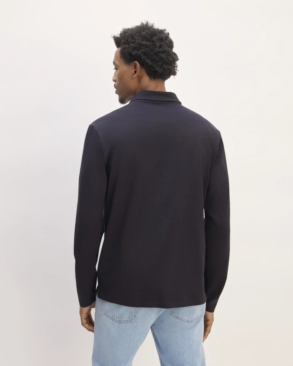 The Premium Weight Long-Sleeve Polo | Deep Navy (2)
