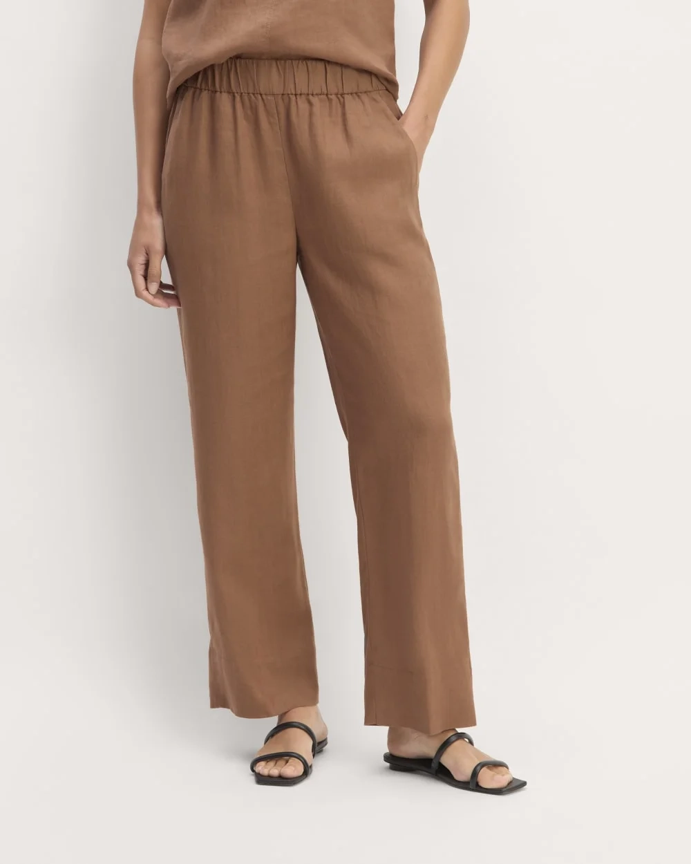 The Linen Easy Pant | Carob Brown (2)