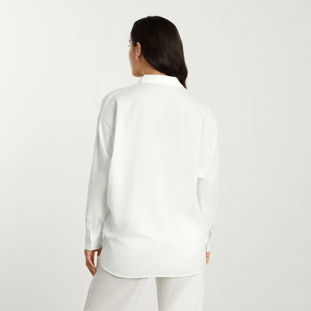 The Oversized Silky Cotton Shirt | White (2)