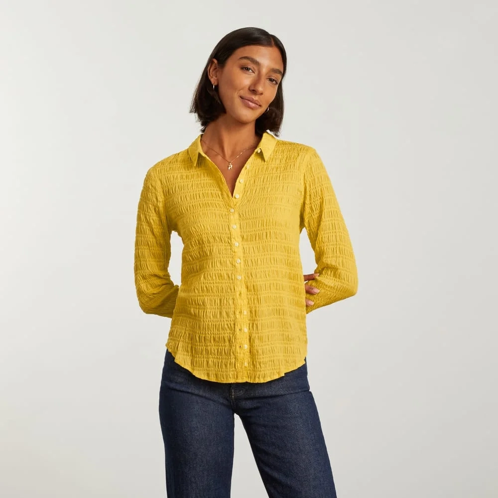 The Button Smock Top | Super Lemon (2)