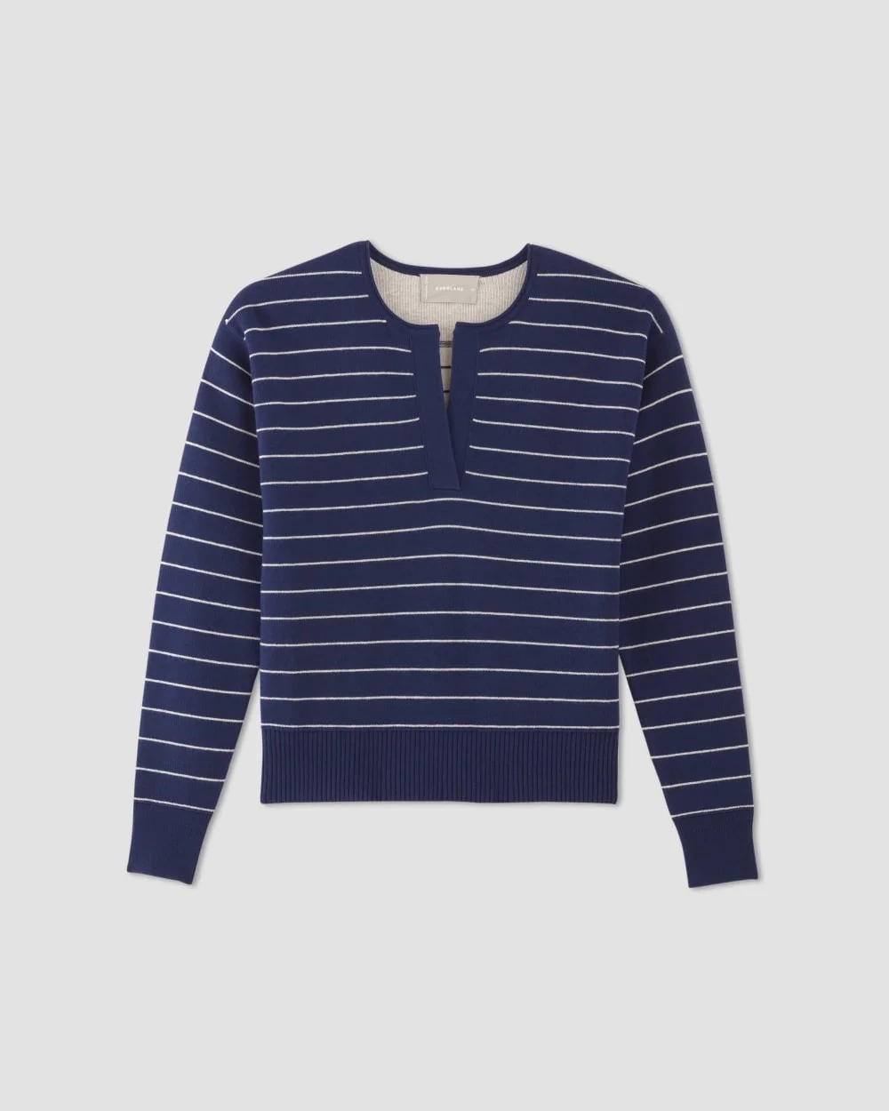 The Cotton-Merino Vintage Henley | Bright Navy / Canvas (2)