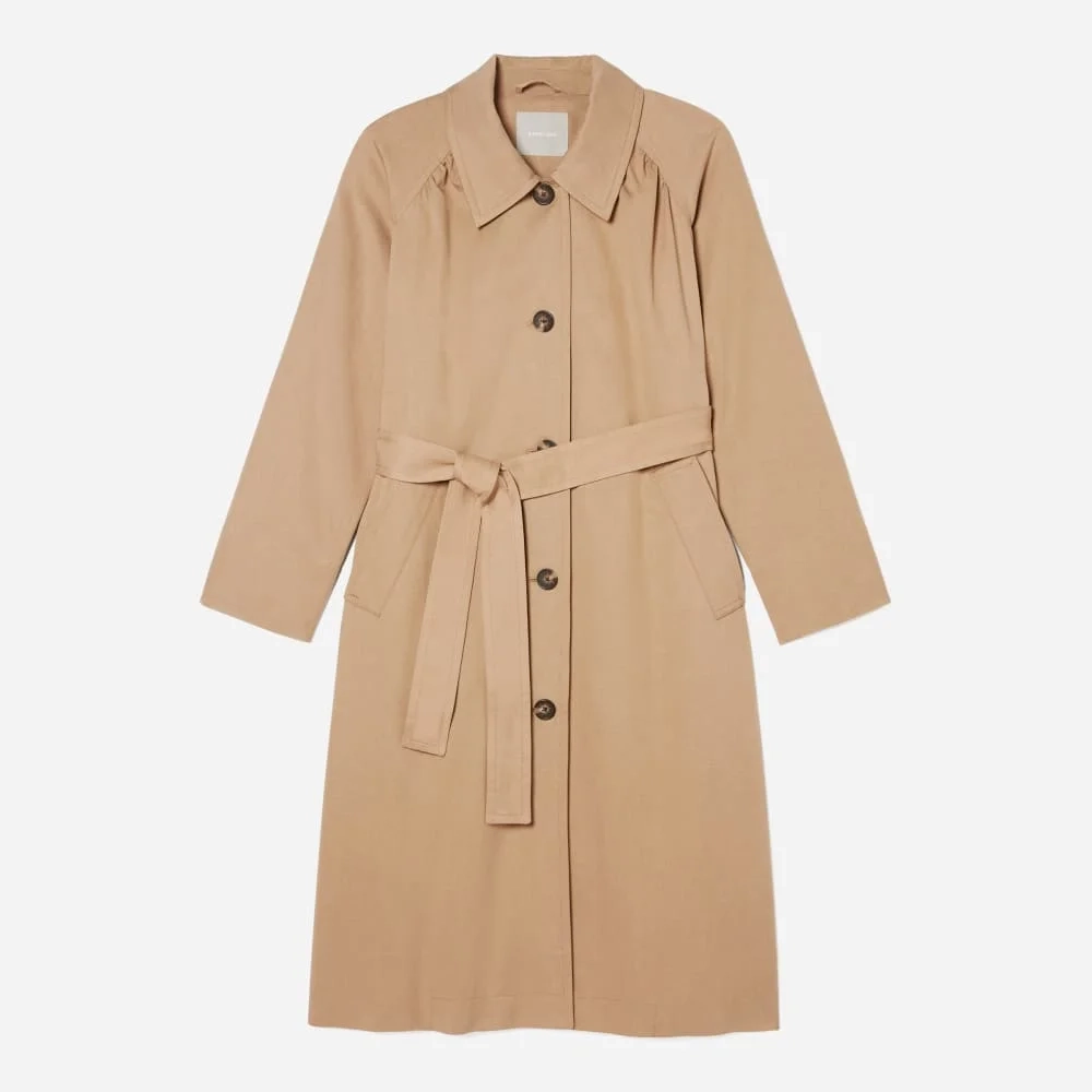The Gathered Drape Trench | Ash Brown (2)