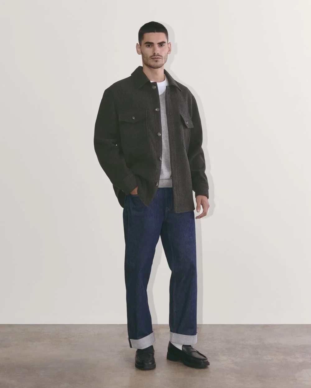 The Wool Overshirt | Heather Charcoal