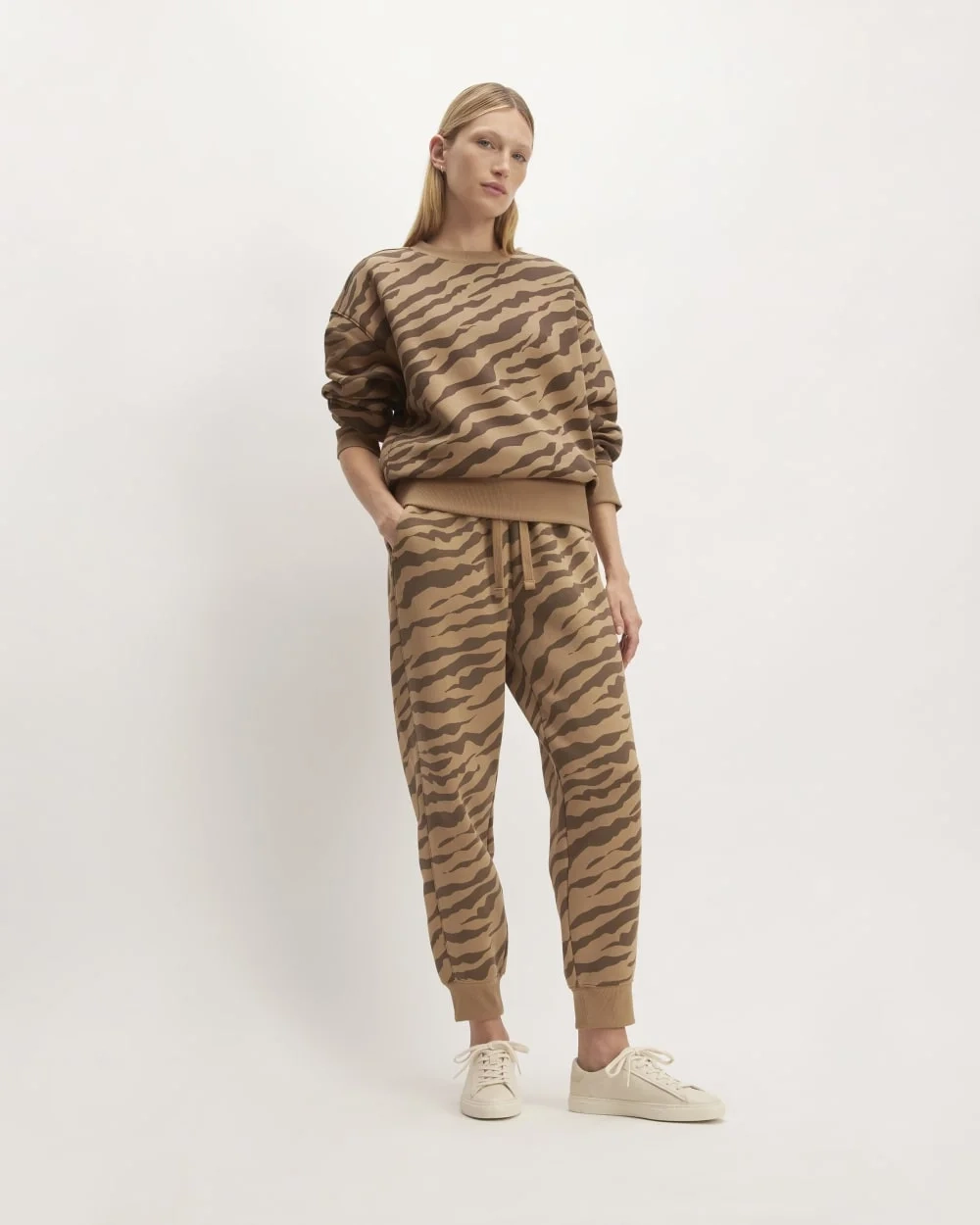 The ReTrack Oversized Crew | Cocoa Tiger Stripe (2)