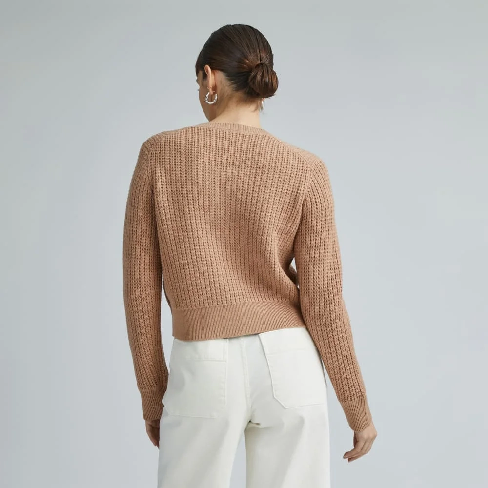 The Cropped Cotton-Merino Bomber |  Chestnut (2)