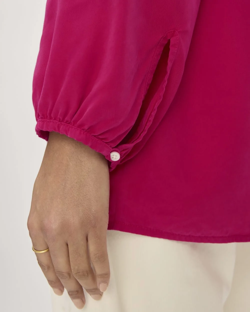 The Gathered Shirt in Butterlite | Red Currant (2)