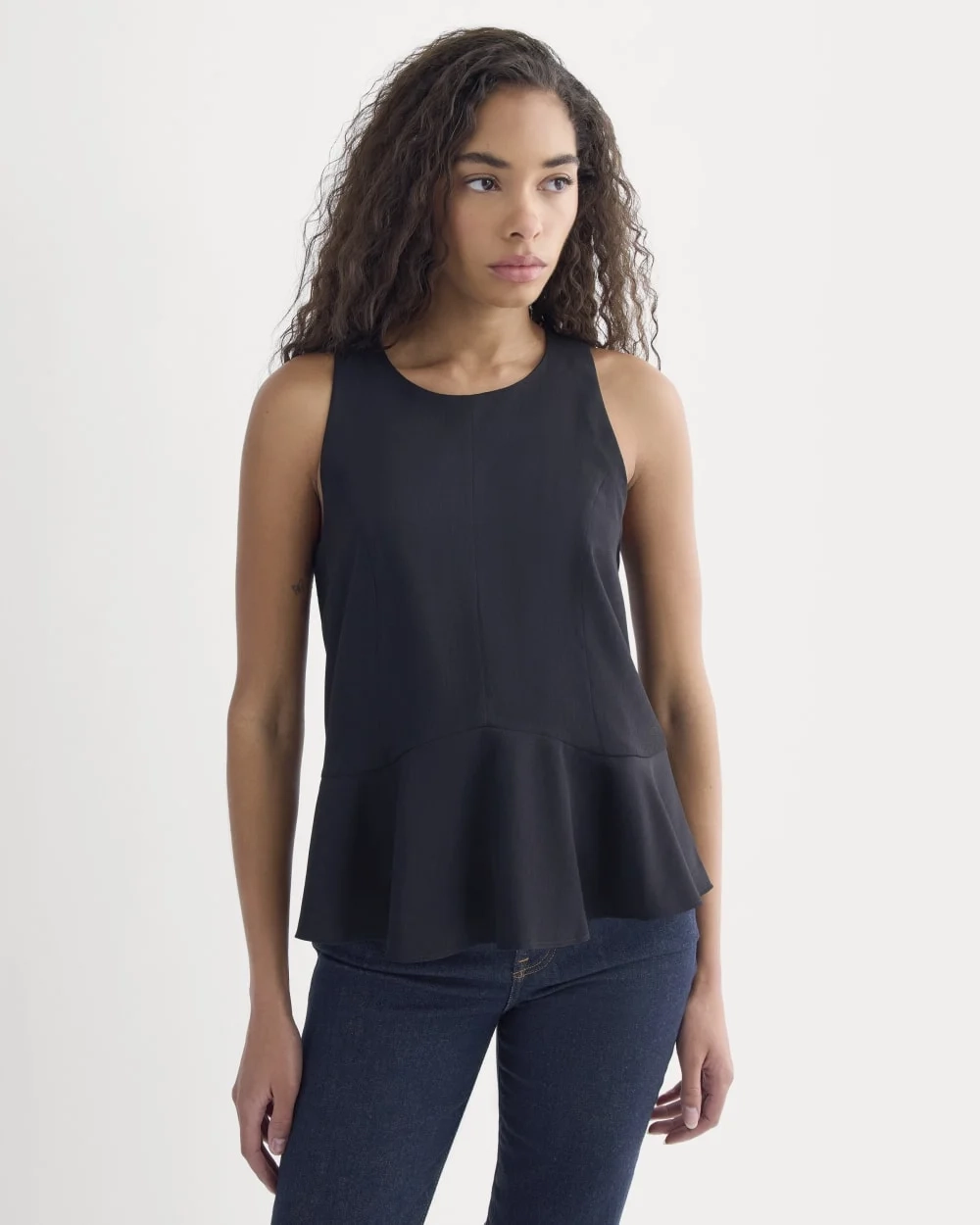 Sleeveless Peplum Top | Black (2)