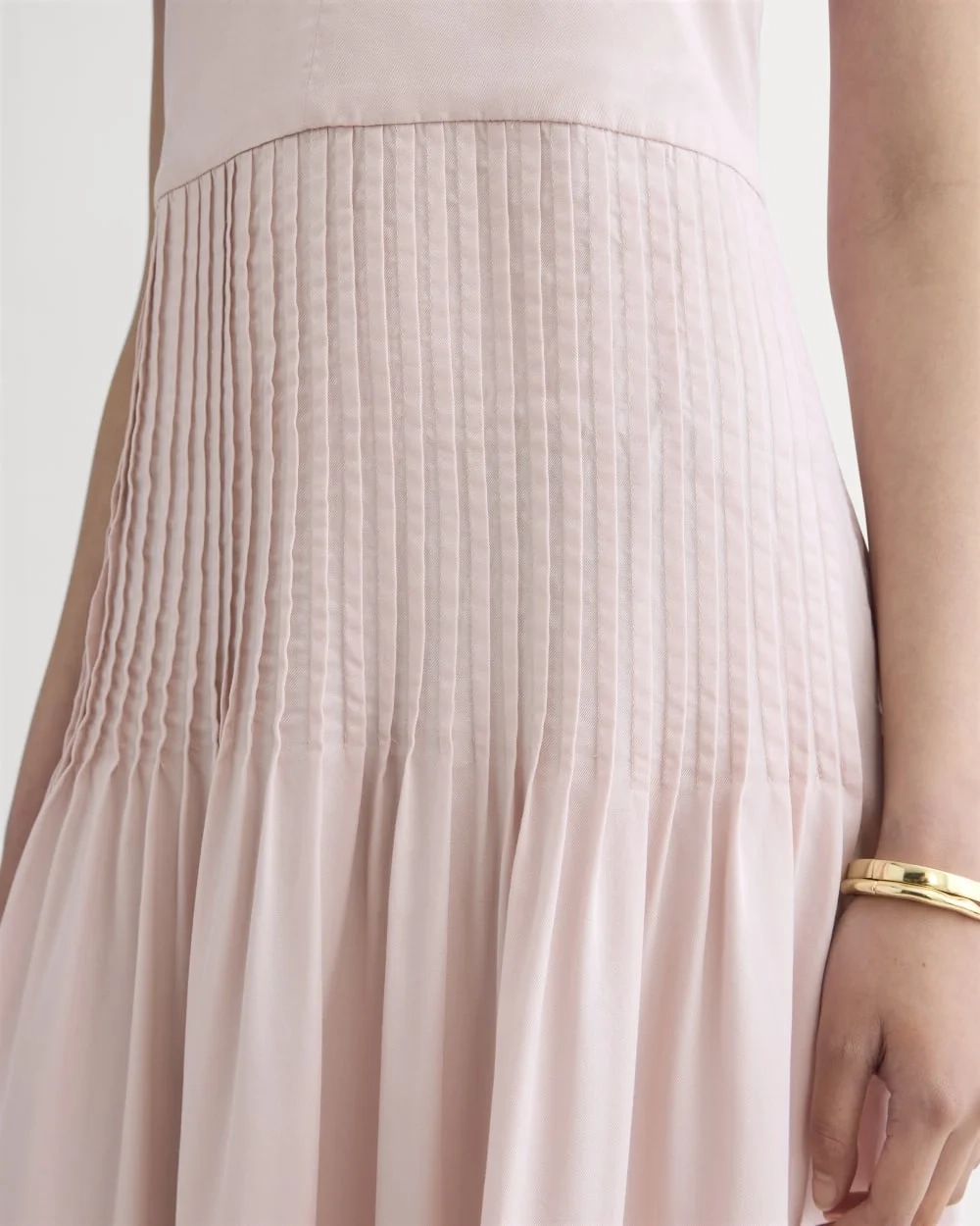 The Pleated Slip Dress in Butterlite | Soft Rose (2)