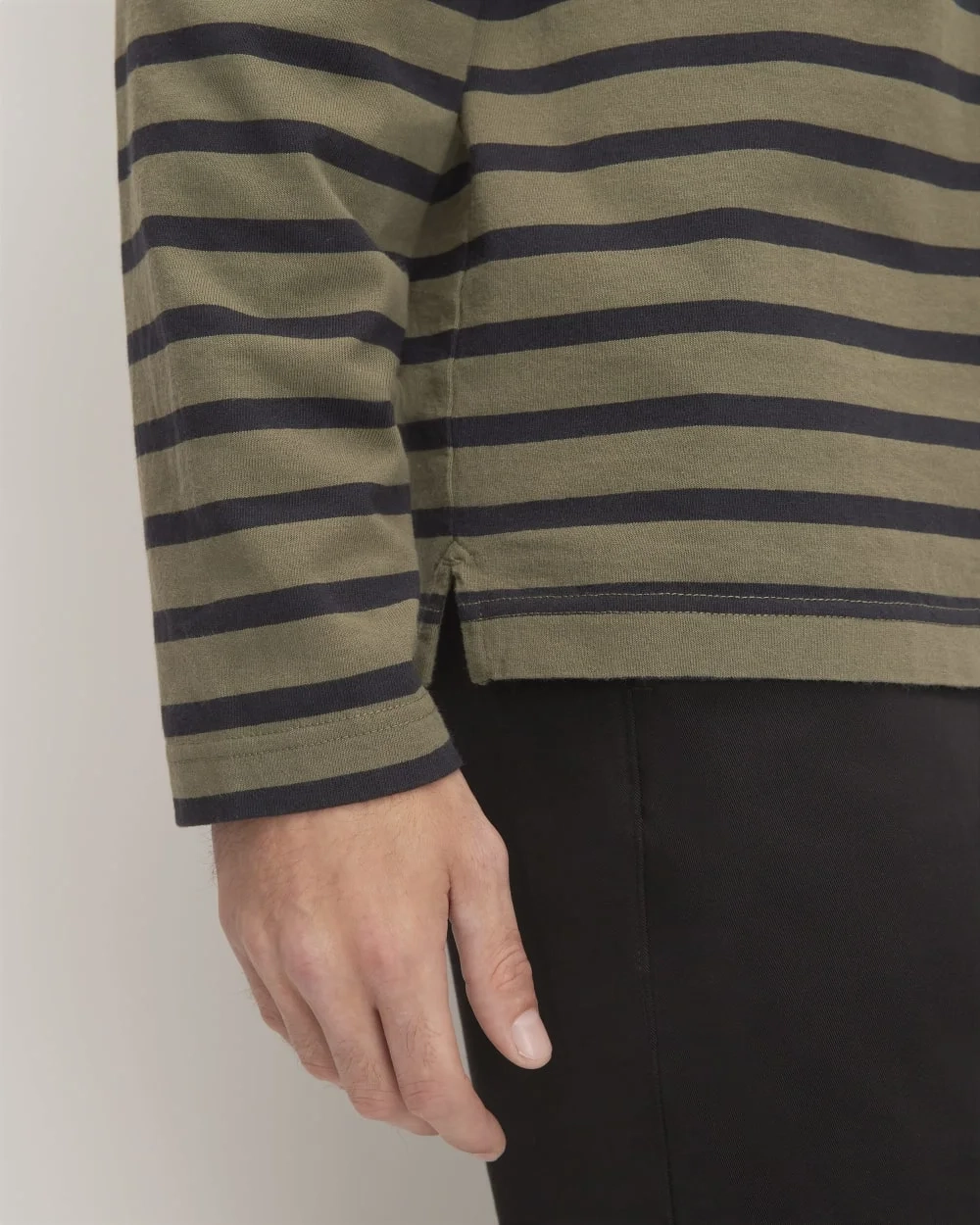 The Premium-Weight Long-Sleeve Mariner Tee | Kalamata / Black (2)