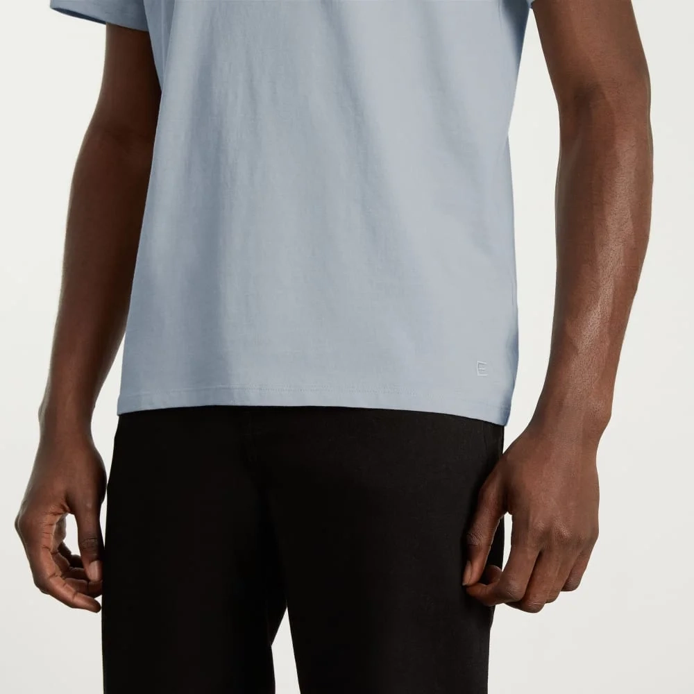The Organic Cotton V-Neck Tee | Sky (2)