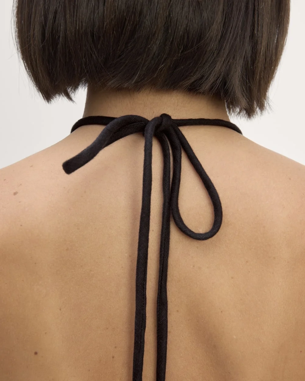 The Linen Halter-Neck Dress | Black (2)