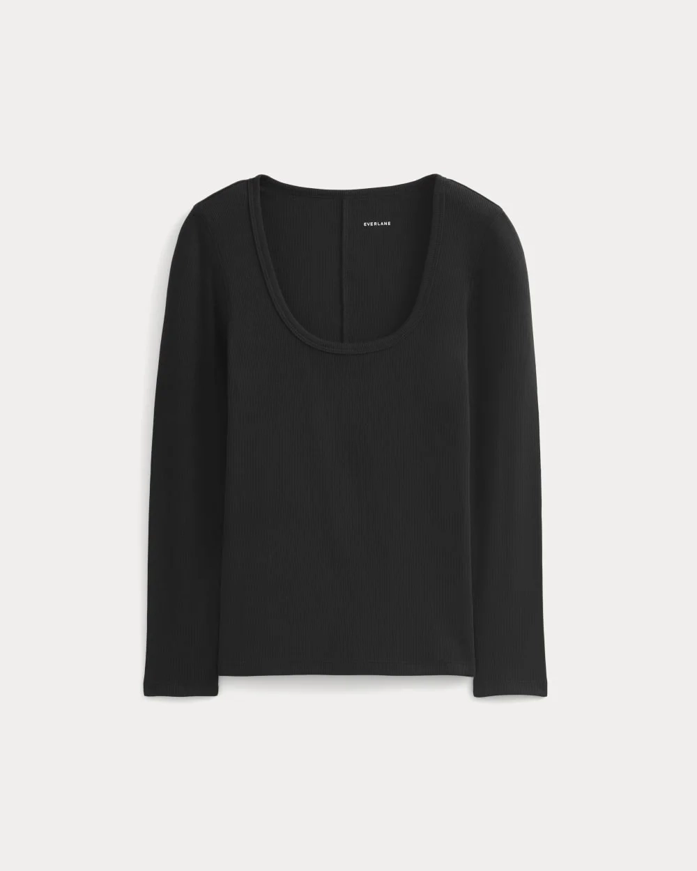 Luxe Rib Deep U-Neck Top | Black (2)