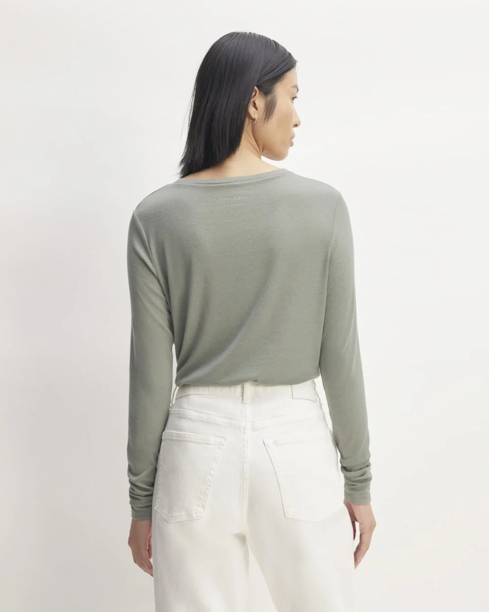 The Long-Sleeve Tee in Butterluxe | Sage Green (2)