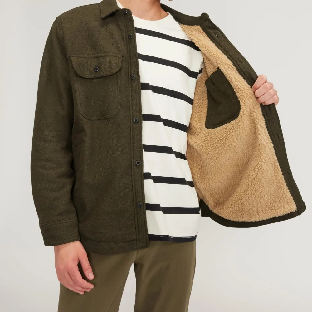 The ReNew Fleece-Lined Heavyweight Overshirt | Heathered Green (2)