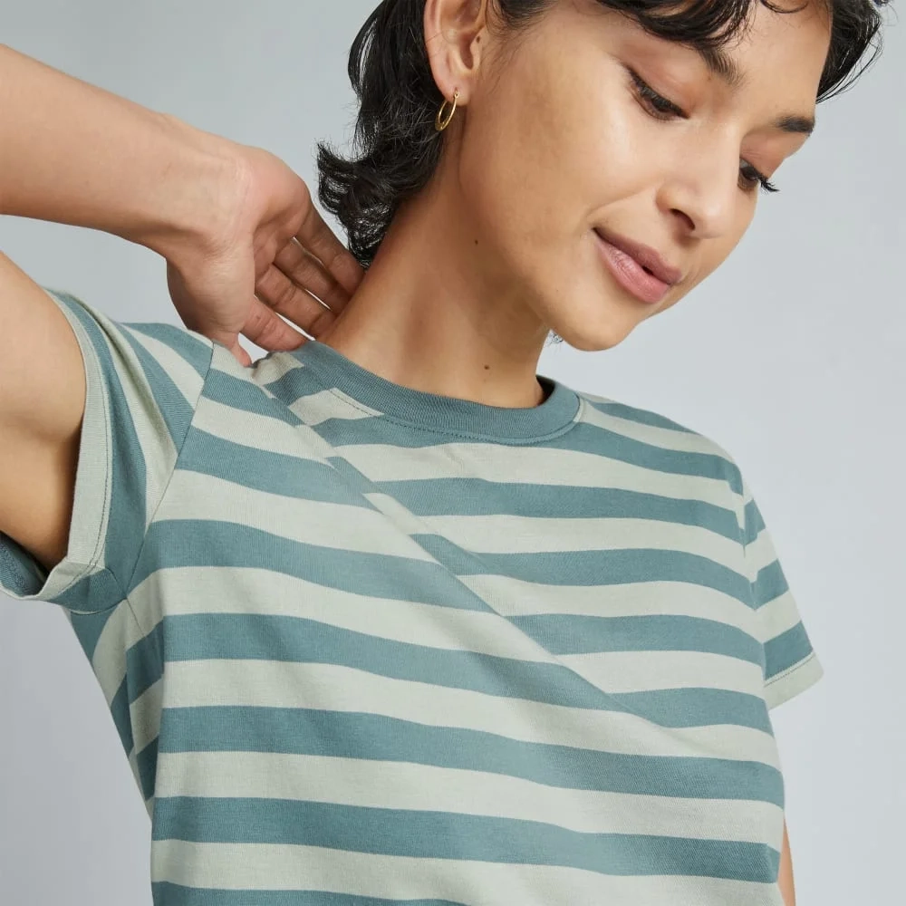 The Box-Cut Tee in Essential Cotton | Green Balsam / Seagrass | No Pocket (2)
