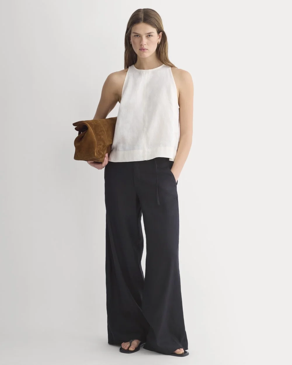 The Linen High-Neck Tank | Bone (2)