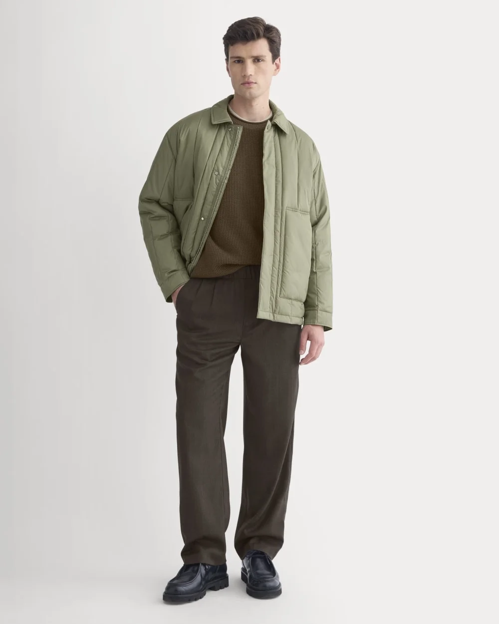 ReNew Vertical-Quilted Jacket | Lichen Green (2)