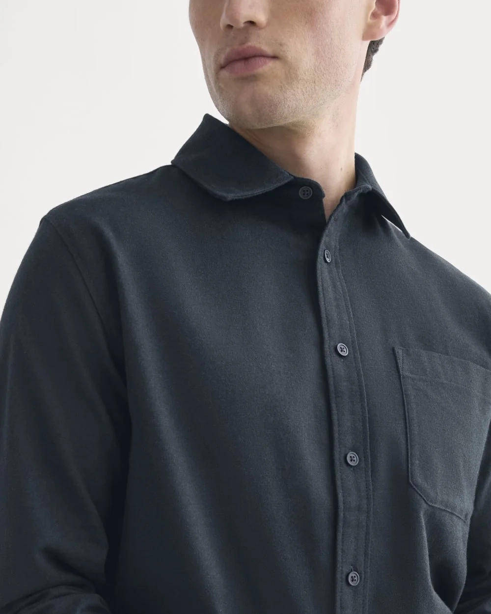 Brushed Flannel Shirt | Heathered Navy (2)