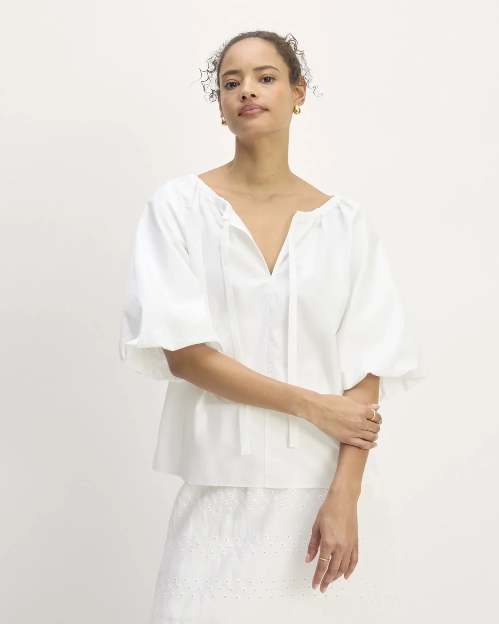 The Supima® Puff-Sleeve Top | White (2)