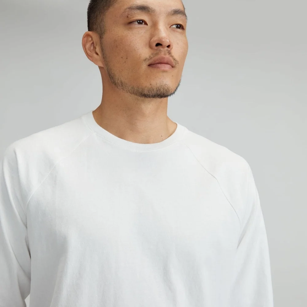 The Premium-Weight Long-Sleeve Crew | Uniform | White (2)