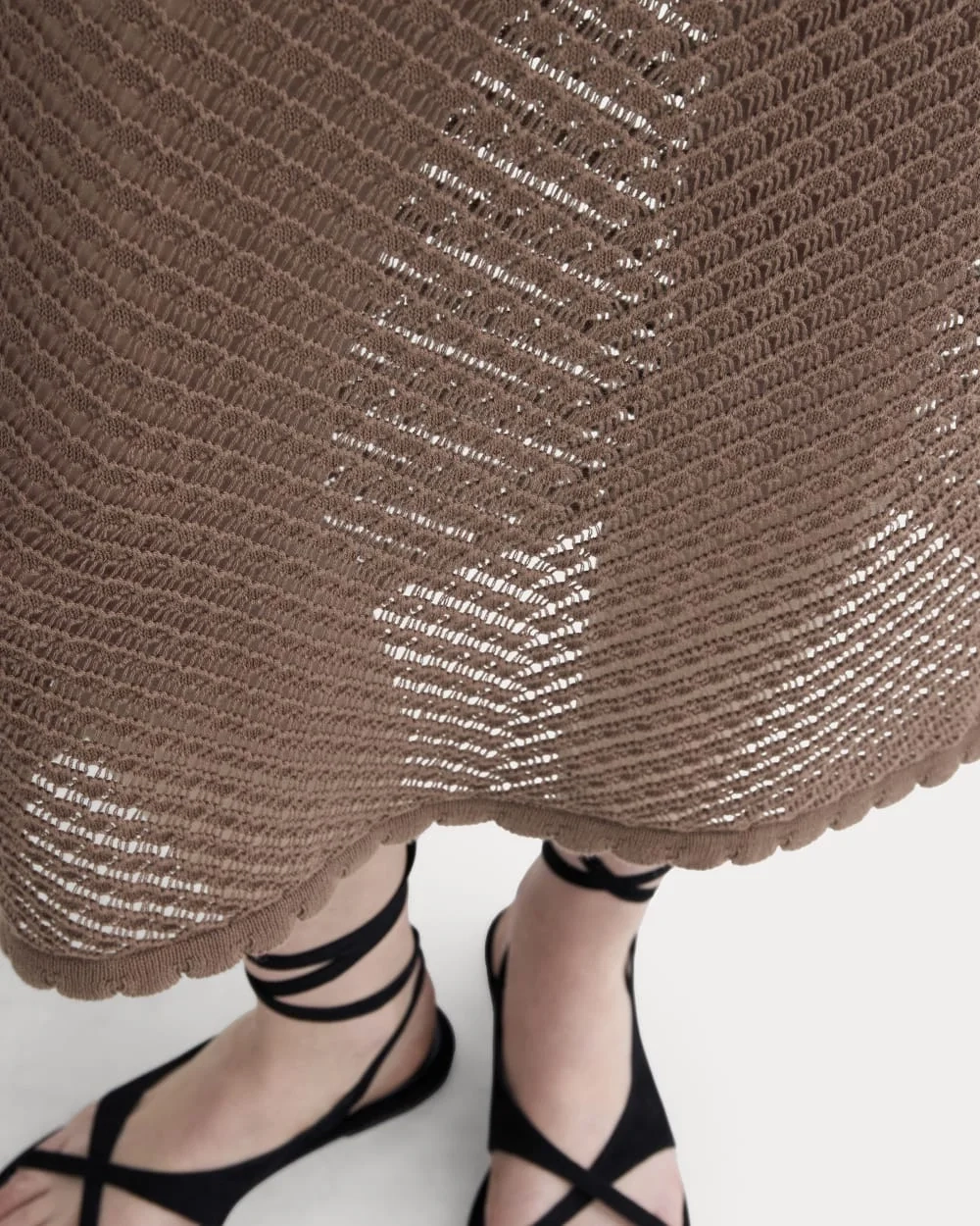 The Lace Knit Skirt | Mocha (2)