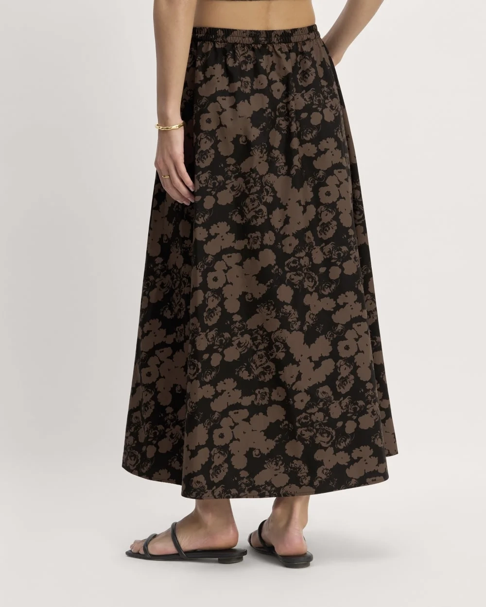 The Supima® Pull-On Maxi Skirt | Black / Cocoa Floral (2)