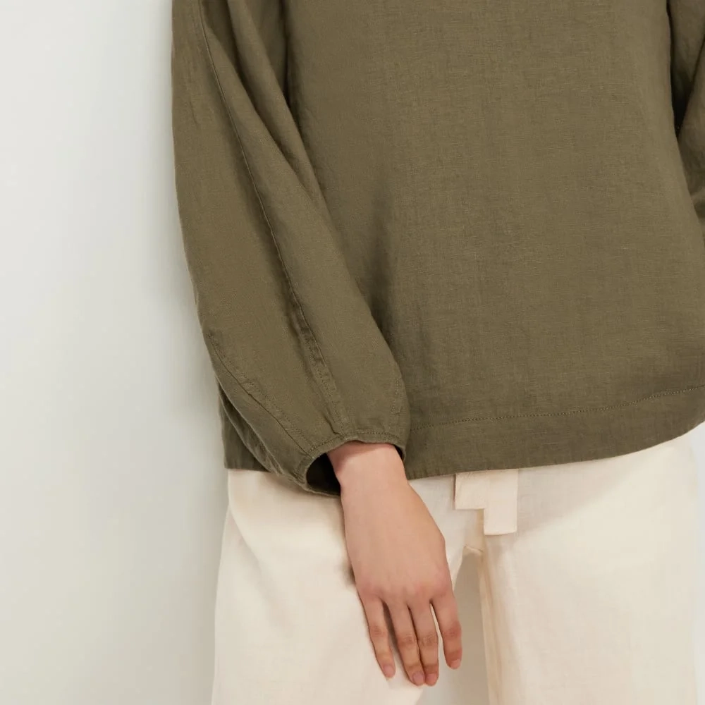 The Linen Long-Sleeve Top | Kalamata (2)