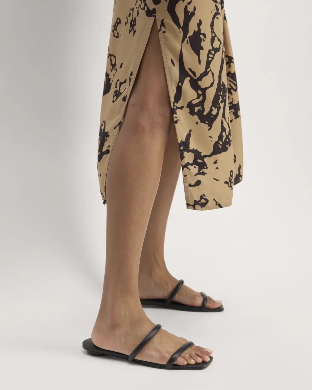 The TENCEL™ Midi Slip Dress | Black / Cornstalk Abstract (2)